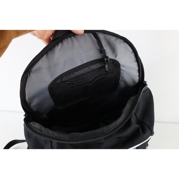 Vintage Adidas Fresh Park Spell Out Striped Soccer Ball Holder Backpack Bag Blue - Picture 11 of 11